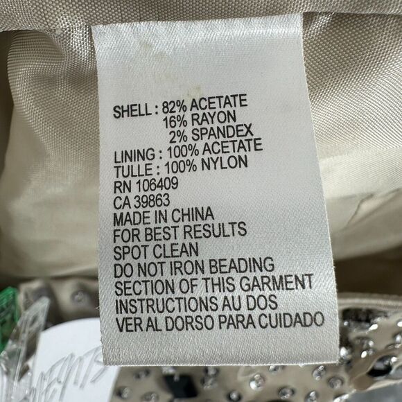 Tahari Womens Strapless Cocktail Dress Size 6 Rhinestones Sequins Party Glam - Picture 12 of 12